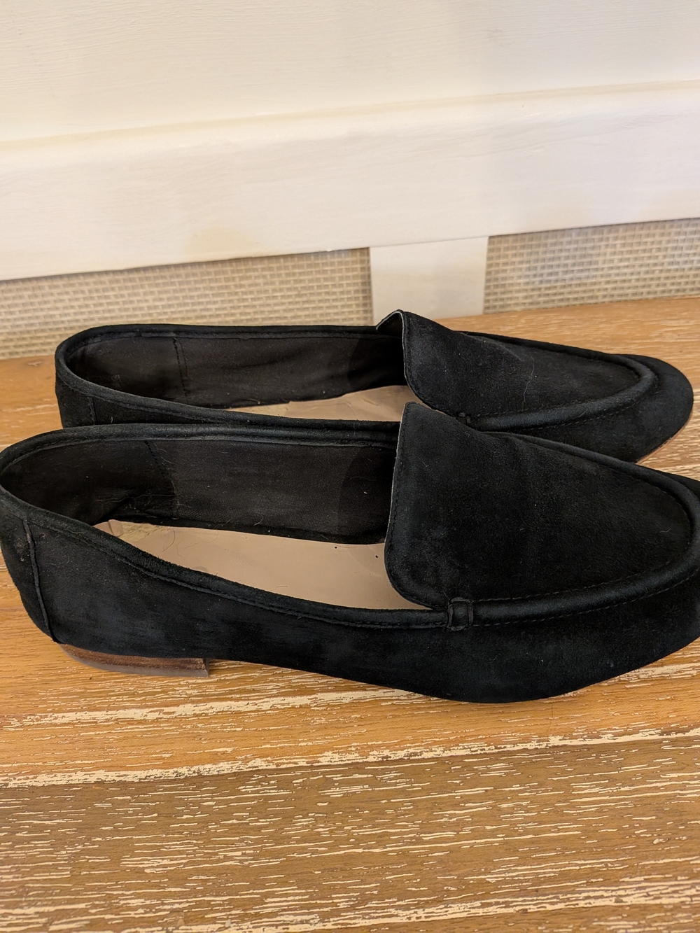 Aldo Womans Black Suede Slip-On Loafers